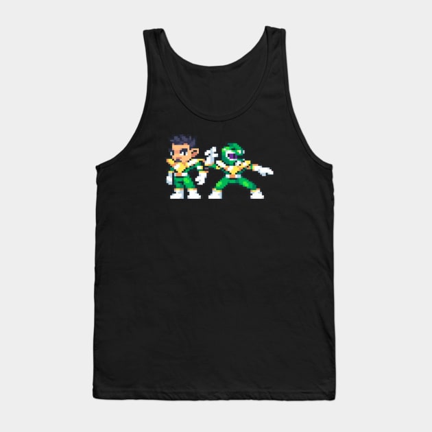 Green jdf 8bit Tank Top by Kopi Aiko Art